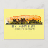 Carte Postale Huntington Beach City Silhouette (Devant)
