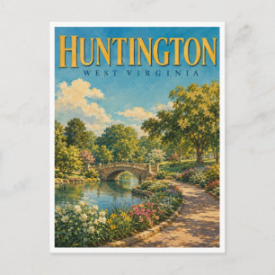Carte Postale Huntington Virginie-Occidentale Ritter Park GeoSag