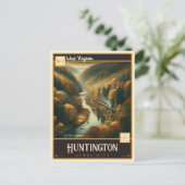Carte Postale Huntington, Virginie-Occidentale | VINTAGE (Debout devant)