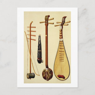 Carte Postale Huqin et arc, sheng, sanxian et pipa, Ch