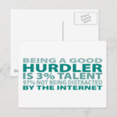 Carte Postale Hurdler 3% Talent (Devant / Derrière)