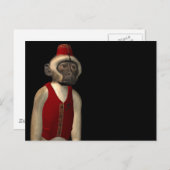 Carte Postale Hurdy Gurdy 3D Music Monkey 11 (Devant / Derrière)