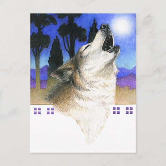Carte Postale Hurlement de loup (Devant)