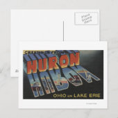 Carte Postale Huron, Ohio - Lac Érié - Scènes de grandes lettres (Devant / Derrière)