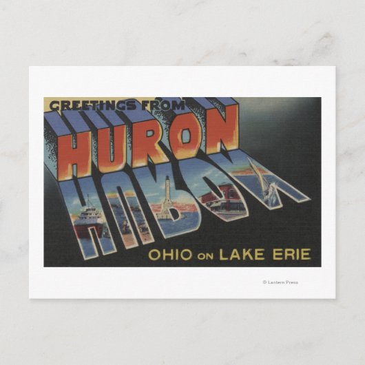 Carte Postale Huron, Ohio - Lac Érié - Scènes de grandes lettres (Devant)