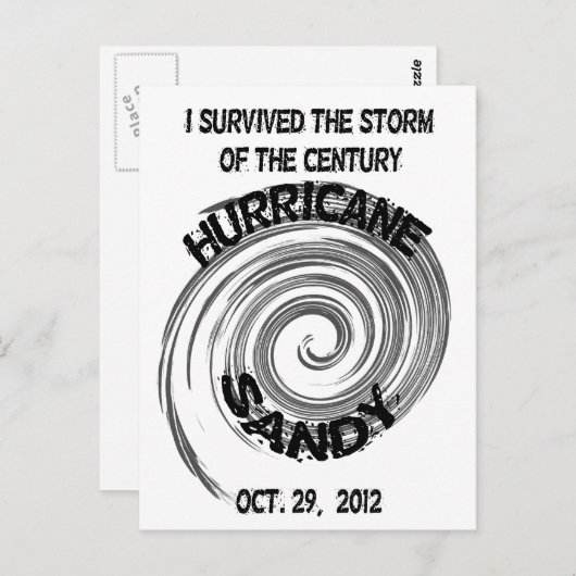 Carte Postale Hurricane Sandy (Devant / Derrière)