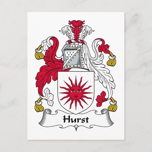 Carte Postale Hurst Family Crest (Devant)