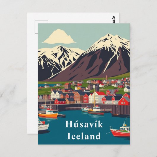 Carte Postale Húsavík, Islande Bateaux Art (Devant / Derrière)