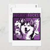 Carte Postale Huskies Rock ! (Devant / Derrière)