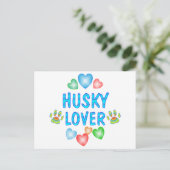CARTE POSTALE HUSKY LOVER (Debout devant)