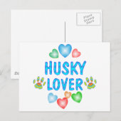 CARTE POSTALE HUSKY LOVER (Devant / Derrière)