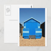 Carte Postale hutte de plage bleue (Devant / Derrière)
