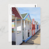 Carte Postale Huttes colorées de plage (Devant / Derrière)