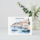 Carte Postale Hvar Croatia Watercolor Travel (Debout devant)