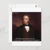 Carte Postale HW Longfellow "All Comaround" Citation de sagesse  (Devant / Derrière)
