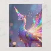Carte Postale hybride licorne paon (Devant)