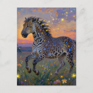 Carte Postale Hybride surréaliste de léopard et de cheval