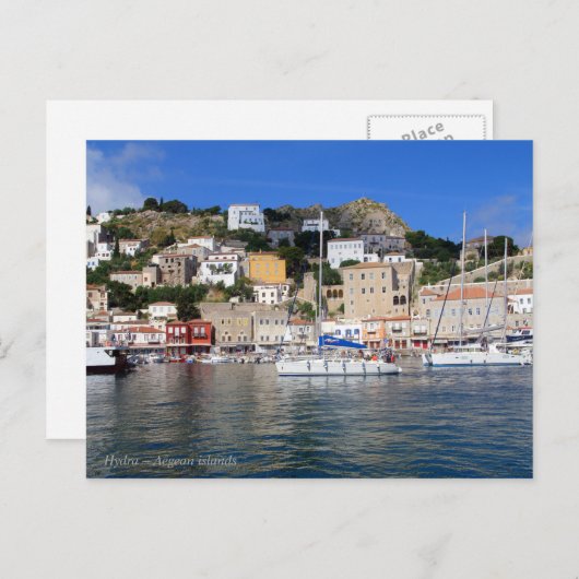 Carte Postale Hydra - îles de la mer Égée (Devant / Derrière)
