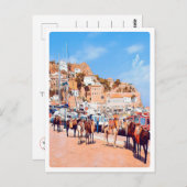 Carte Postale HYDRA - mulets au port (Devant / Derrière)