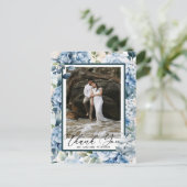 Carte Postale Hydrangea Bleu | Remerciement Photo (Debout devant)
