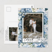 Carte Postale Hydrangea Bleu | Remerciement Photo (Devant / Derrière)