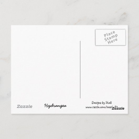Carte Postale Hydrangea bleu soleil (Dos)