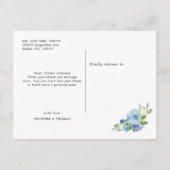 Carte Postale Hydrangea Blue Floral Mariage Merci