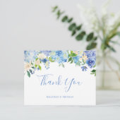 Carte Postale Hydrangea Blue Floral Mariage Merci