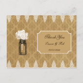 Carte Postale hydrangea dans le bocal de mason, mariage burlap m (Devant)