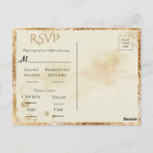 Carte Postale Hydrangea Elegant Blanc Or Floral Mariage RSVP (Dos)