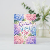 Carte Postale Hydrangea : La gratitude grandit ici (Debout devant)