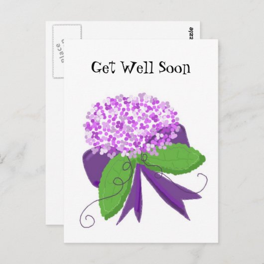 Carte Postale Hydrangea Se Bien Bientôt (Devant / Derrière)