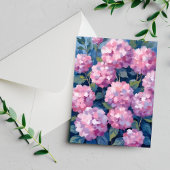 Carte Postale Hydrangeas Floral Rose Tendre