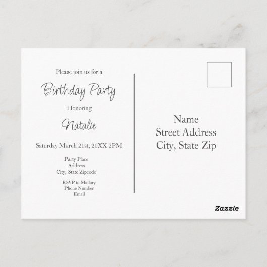 Carte Postale Hydrangée (Dos)