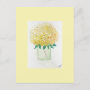 Carte Postale Hydrangée jaune