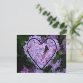 Carte Postale Hydrangée violette dans les coeurs do-it-yourself (Debout devant)