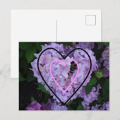 Carte Postale Hydrangée violette dans les coeurs do-it-yourself (Devant / Derrière)