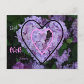 Carte Postale Hydrangée violette dans les coeurs se tirer bien b (Devant)