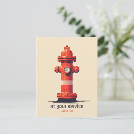 Carte Postale Hydrant orange (Debout devant)