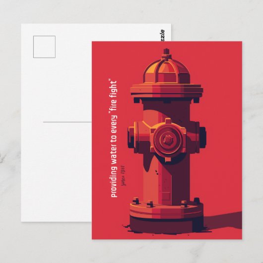 Carte Postale Hydrateur de feu rouge (Devant / Derrière)