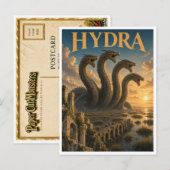 Carte Postale Hydre, monstre de fantasy gothique (Devant / Derrière)