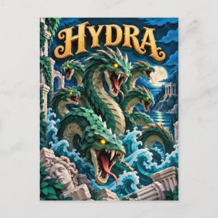 Carte Postale Hydre, Monstre de Papier Découpé
