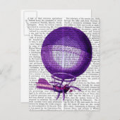 Carte Postale Hydrogène Blanchard (Violet) Ballons à air chaud (Devant / Derrière)