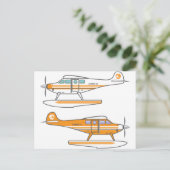 Carte Postale Hydroplane. Avion flottant. vecteur (Debout devant)