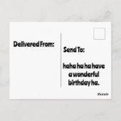 Carte Postale hyène tachetée portant un chapeau d'anniversaire (Dos)