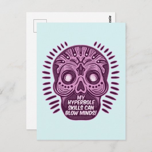 Carte Postale Hyperbole Drôle LANGUE ANGLAISE (Devant / Derrière)