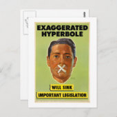 Carte postale Hyperbole exagérée (Devant / Derrière)