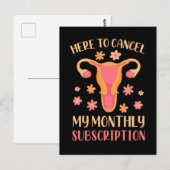 Carte Postale Hystérectomie Soutien Ablation de l'Utérus Surviva (Devant / Derrière)