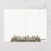 Carte Postale Hyvää Joulua Gold Starry Night Snowfall Trees (Dos)