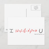 CARTE POSTALE I <3 U (Devant / Derrière)